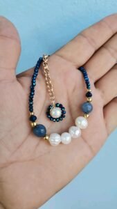 Pulsera de magnesita azul natural