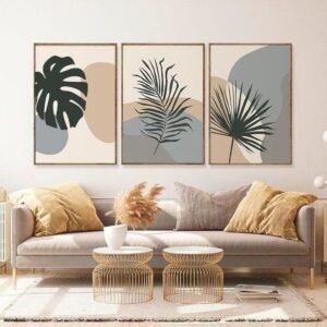 Cuadro decorativo de hojas verdes