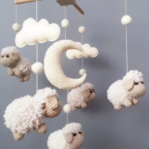 Móvil para cuna de bebé borreguitos
